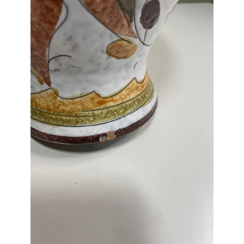 Vintage Jay Willfred‎ Italy Ceramic Pitcher Vase Floral Decor